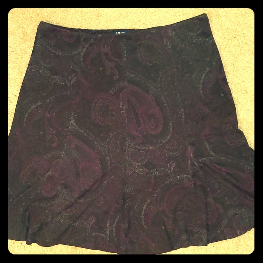 Chaps Paisley pleated Skirt